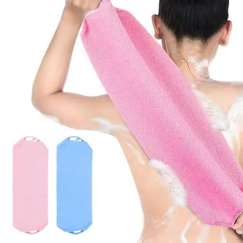 Produktbild: Arcjunys Rückenschrubber für Dusche Back Scrubber Peeling Rückenschrubber für Dusche Doppelseitiger Rückenpeeling Waschlappen mit Griffen zum Entfernen Abgestorbener Haut Blau Rosa 2 Stück
