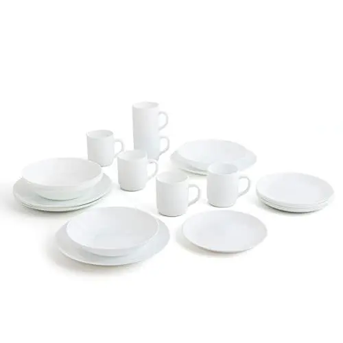 Produktbild: Arcopal Komplettes weißes Tafelservice für 6 Personen, 24-teilig, 6 flache Teller, 6 tiefe Teller, 6 Dessertteller und 6 Tassen, mehrfarbig, 24-teilig