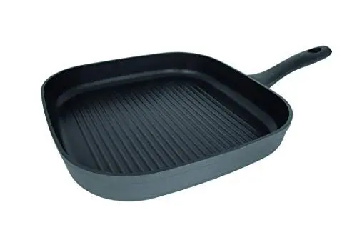Produktbild: Arcos Serie Kaula | Antihaft-Grillpfanne 28x28 cm | Geschmiedetes Aluminium | QuanTanium Beschichtung | Geeignet für jede Küche | Kalter Effect Griff | Energiesparsystem | Spülmaschinenfest | Schwarz