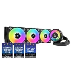 Produktbild: ARCTIC Liquid Freezer III 360 A-RGB - Wasserkühlung PC, AIO CPU Wasserkühler, Intel & AMD, effiziente PWM-gesteuerte Pumpe, Lüfter: 200–2000 RPM, LGA1851 und LGA1700 Contact Frame - Schwarz