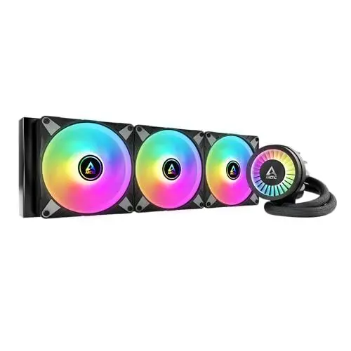 Produktbild: ARCTIC Liquid Freezer III 420 A-RGB - Wasserkühlung PC, AIO CPU Wasserkühler, Intel & AMD, effiziente PWM-gesteuerte Pumpe, Lüfter: 200–1900 RPM, LGA1851 und LGA1700 Contact Frame - Schwarz