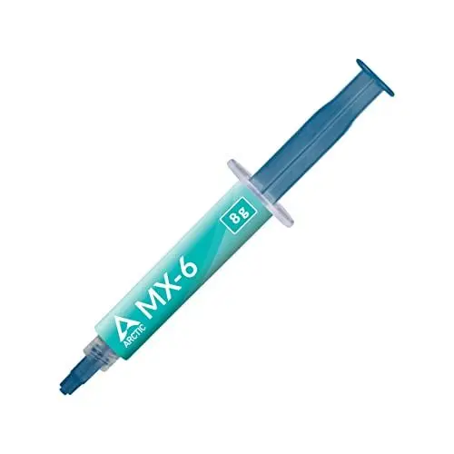 Produktbild: ARCTIC MX-6 (8 g) - Ultimate Performance Wärmeleitpaste für CPU, Konsolen, Grafikkarten, Laptops, sehr hohe Wärmeleitfähigkeit, Lange Haltbarkeit, Nicht leitend, Nicht kapazitiv