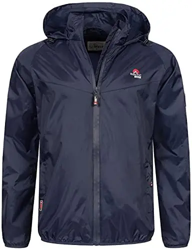 Produktbild: Arctic Seven Herren Regenjacke leicht Outdoor Übergangsjacke mit Kapuze (AS-284-Navy-Gr.3XL)