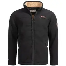 Produktbild: Arctic Seven Herren Fleece Jacke mit Teddyfell Futter Fleecejacke Wanderjacke AS325 (AS-325-Schwarz-Gr.L)