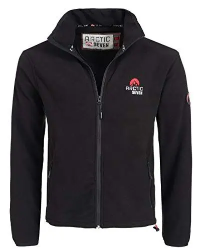 Produktbild: Arctic Seven warme Herren Fleece Winter Übergangs Jacke Outdoor Sweat AS097 (AS-097-Schwarz-Gr.L)