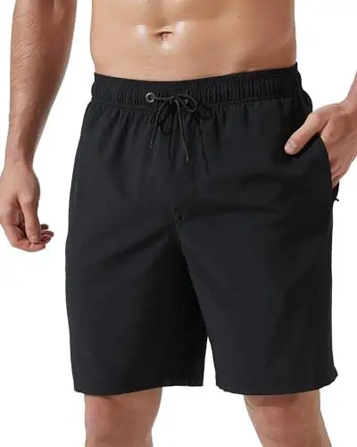 Produktbild: Arcweg Badehose Herren Badeshorts Schnelltrocknende Badeshorts Männer Jungen Schwimmhose Boardshorts für Männer mit Verstellbarem Tunnelzug Schwarz XL(EU)