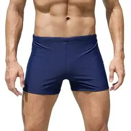 Produktbild: Arcweg Badehose Herren Eng Kurz Badeshorts mit Tunnelzug Elastische Schwimmhose mit herausnehmbarem Pad Wassersport Kurze Hose UV Schutz Schwimmwear Marineblaue Haihaut S（EU