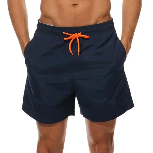Produktbild: Arcweg Badehose für Herren Jungen Badeshorts für Männer Kurz Schnelltrocknend Beachshorts Boardshorts Strand Shorts mit Mesh-Futter und Verstellbarem Tunnelzug New Dunkelblau S(EU)
