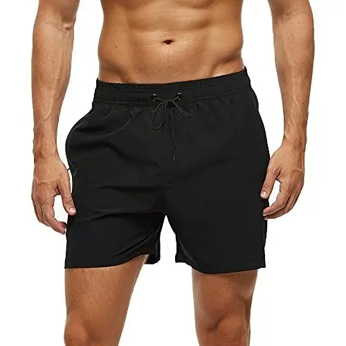 Produktbild: Arcweg Badehose für Herren mit Reißverschlusstasche Atmungsaktiv Wasserabweisend Badeshorts Männer Trainingsshorts Elastisch Verstellbar Mit Tunnelzug Meshfutter Schwarz M(EU)