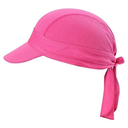 Produktbild: Arcweg Bandana Cap Kopftuch Mit Schirm Atmungsaktiv Pirat Kappe UV Schutz Verstellbar Bikertuch Radsport Mützen Schnelltrockned Rosa