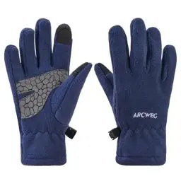 Produktbild: Arcweg Handschuhe Kinder Fleece Warm Laufhandschuhe Winter Gloves rutschfest Fahrradhandschuhe Touchscreen Winterhandschuhe Jungen Mädchen Fingerhandschuhe Camping Wandern Laufen Blau S-M 5-6 Jahre