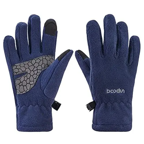 Produktbild: Arcweg Handschuhe Kinder Fleece Warm Laufhandschuhe Winter Gloves rutschfest Fahrradhandschuhe Touchscreen Winterhandschuhe Jungen Mädchen Fingerhandschuhe Wandern Laufen Blau XL-XXL 9-10 Jahre