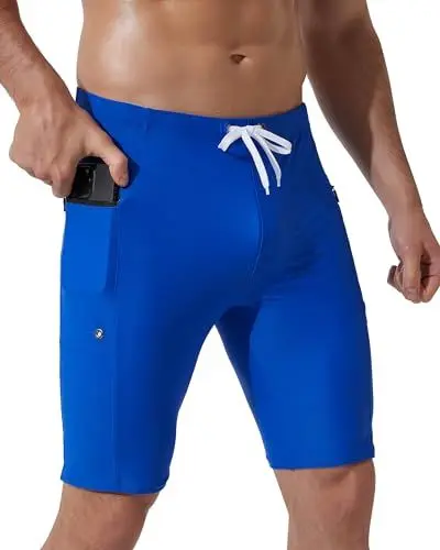 Produktbild: Arcweg Herren Jammers Lang Badehose Kompression Schwimmen Badeanzug Jammer für Herren & Jungen knielangen Badehose zum Schwimmen Racing Trainings Blau M(EU)