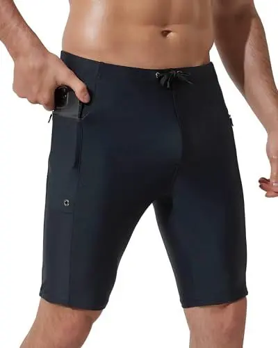 Produktbild: Arcweg Herren Jammers Lang Badehose Kompression Schwimmen Badeanzug Jammer für Herren & Jungen knielangen Badehose zum Schwimmen Racing Trainings Schwarz S(EU)