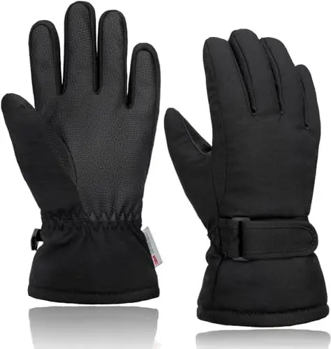 Produktbild: Arcweg Kinder Skihandschuhe Winter Wasserdicht Handschuhe Warme Atmungsaktiv Mitten Fäustlinge für Unisex Mädchen und Jungen Wintersport S/M