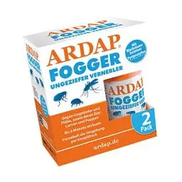 Produktbild: ARDAP Fogger 2 x 100ml - Effektiver Vernebler zur Ungeziefer- & Flohbekämpfung für Haushalt & Tierumgebung - für Räume bis 30m² - Wirksamer Schutz für bis zu 6 Monate
