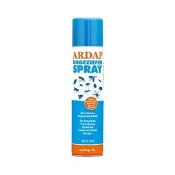 Produktbild: ARDAP Ungezieferspray mit Sofort- & Langzeitwirkung 400ml - Insektenspray zur Bekämpfung von akutem Ungeziefer- & Insektenbefall wie Milben, Bettwanzen & Fliegen - Bis zu 6 Wochen wirksamer Schutz