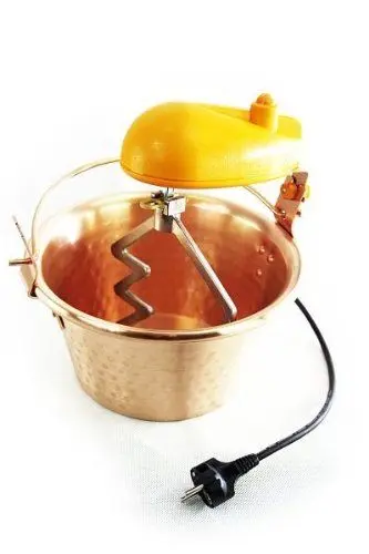 Produktbild: Ardes Kupfer Rührschüssel 26 cm I Kupfertopf mit elektrischem Rührwerk I Kupfer-Rührschüssel für Polenta & Süßspeisen I Traditionelle Rührschüssel-Kupfer I Kupferkessel für Marmelade