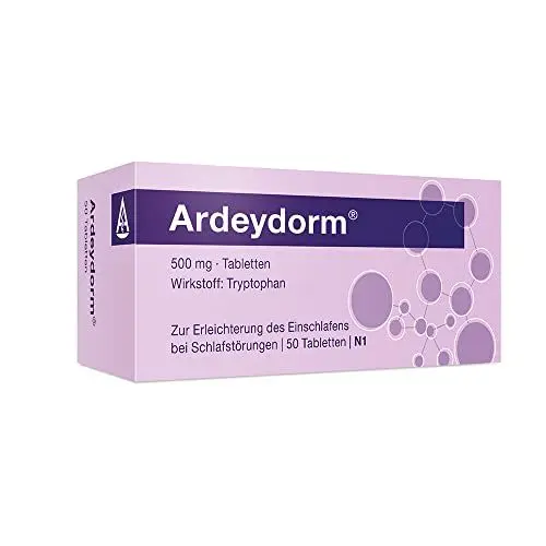 Produktbild: Hilfe bei Schlafstörungen: Ardeydorm - Fördert die Schlafbereitschaft und erleichtert das Einschlafen bei Schlafstörungen, Wirkstoff Tryptophan, 50 Stück