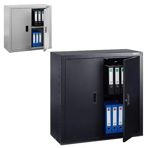 Produktbild: Arebos Aktenschrank Büroschrank Lagerschrank Materialschrank Stahlschrank | Höhenverstellbarer Einlegeboden | 90x90x40cm