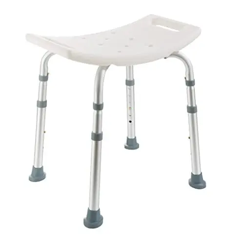 Produktbild: Arebos Duschhocker | Höhenverstellbar | Aluminium-Rahmen | Anti-Rutsch-Gummifüße | Sitzfläche mit Sicherheitsgriffen | Duschhilfe | Duschstuhl | Duschsitz | Badhocker | Badewaannensitz | für Senioren