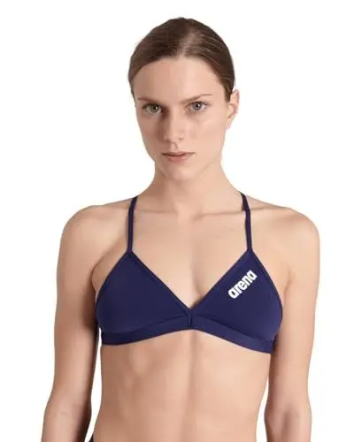 Produktbild: ARENA Damen Women's Team Swim Top Tie Back Solid Shirt, Navy-white, 42 EU