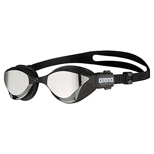 Produktbild: arena Cobra Tri Swipe Mirror Unisex Triathlonbrille für Erwachsene, Schwimmbrille mit Verspiegelten Gläsern, Anti-Beschlag, UV-Schutz, 3 Austauschbare Nasenstege, Silver-Black