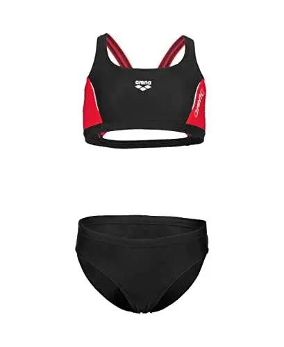 Produktbild: Arena Mädchen G Thrice Jr Two Pieces R Bikini, Black-anguria-White, 140 EU