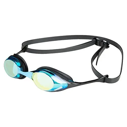 Produktbild: arena Cobra Original Swipe Mirror Unisex-Wettkampfbrille für Erwachsene, Schwimmbrille mit Verspiegelten Gläsern, Anti-Beschlag, UV-Schutz, 4 Austauschbare Nasenstege, AQUA-BLACK