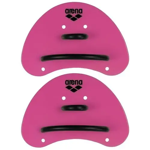 Produktbild: arena Finger Paddle Elite Handpaddel für Schwimmer, Schwimmbad-Trainingszubehör, Schwimmbad-Paddel mit Verstellbaren Riemen, Unbedeckte Handfläche, Pink-Black (95)