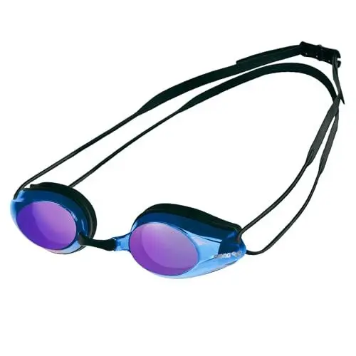 Produktbild: arena Tracks Mirror Unisex Wettkampf-Schwimmbrille für Erwachsene, Schwimmbrille mit Verspiegelten Antibeschlag-Gläsern, UV-Schutz, 4 Austauschbare Nasenstege, Silikondichtungen