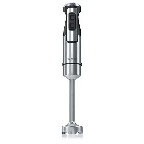 Produktbild: Arendo - Stabmixer 1000 Watt Edelstahl Set - vierflügeliges Messer - Pürierstab - stufenlose Geschwindigkeitsregelung - Turbotaste - Abnehmbarer Mixfuß
