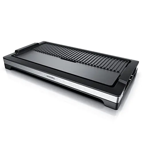 Produktbild: Arendo - Tischgrill elektrisch 2200 W – XXL Elektrogrill Party Grill - abnehmbare Platte - Fettauffangschale – für bbq, Steaks, Würstchen, Fisch, Gemüse etc. – indoor und outdoor - BPA-frei