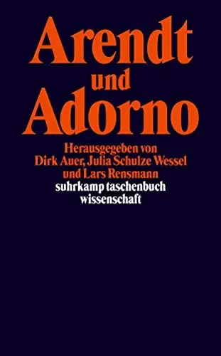 Produktbild: Arendt und Adorno (suhrkamp taschenbuch wissenschaft)