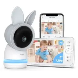 Produktbild: ARENTI Babyphone mit Kamera 2K/3MP, 5 Zoll WiFi Video Babyphone PTZ 355°, IR Nachtsicht, Nachtlicht, Schlaflieder, Temperaturanzeige, unterstützt Mobile App Steuerung