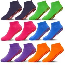 Produktbild: ARERWA Antirutschsocken Kinder Trampolin Socken 6 Paar Stoppersocken Kinder Yoga Socken für 10-13 Jahre Jungen Mädchen