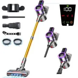Produktbild: ARFUEE 45000Pa/550W/60Min Akku Staubsauger,1.5L Staubsauger Kabellos mit LED Display,Akkustaubsauger mit Anti-Tangle-Bürste,Staubsauger für Tierhaare,Teppichen und Hartböden (Energieklasse A+++)