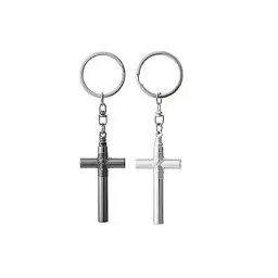 Produktbild: ARFUKA 2 Stück Trillerpfeife Notpfeife Signalpfeife Trainerpfeife Metall Kreuz Whistle mit Schlüsselanhänger für Outdoor Camping Wandern Jagen
