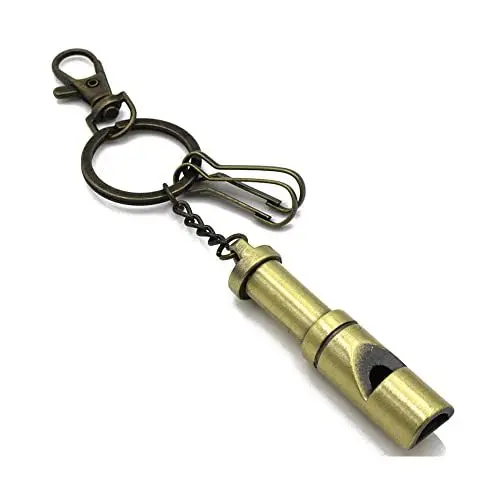 Produktbild: ARFUKA Trillerpfeife Notpfeife Signalpfeife Trainerpfeife Metall Whistle mit Schlüsselanhänger für Outdoor Camping Wandern Jagen