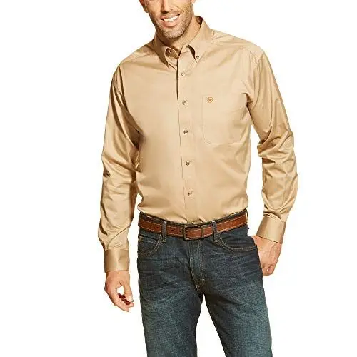 Produktbild: ARIAT Herren Klassisches Solidem Twill Hemd, Khaki, L