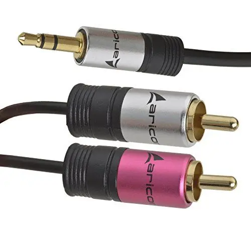 Produktbild: aircona Stereo Audio Kabel 2m | 3.5 mm Klinke auf 2x Cinch – Y Splitter | Chinch Aux Audiokabel für Smartphone, Handy, Tablet & MP3-Player & Echo Dot