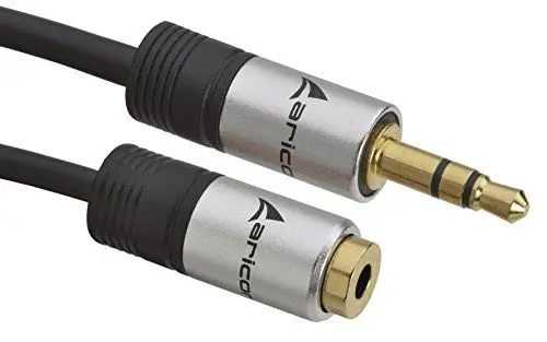 Produktbild: aricona N°439 3,5mm Klinkenkabel, Stereo Audio AUX Verlängerungskabel, Stecker mit Aluminiumgehäuse und vergoldeten Kontakten (2 Meter)