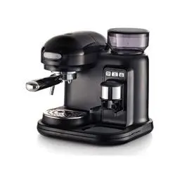 Produktbild: Ariete 1318 Moderne Espressomaschine mit integriertem Mahlwerk, Für Kaffeebohnen und -pulver, Milchaufschäumer Cappuccinatore, 1 Filter, 1080 W, Schwarz