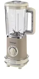 Produktbild: Ariete 568 Vintage-Standmixer, leicht zu verstauen, 500 W, Kanne 1,5 l, Kunststoffbehälter, 6 Klingen aus Edelstahl, 2 Geschwindigkeitsstufen, Pulse, Doppelsicherheit, Beige