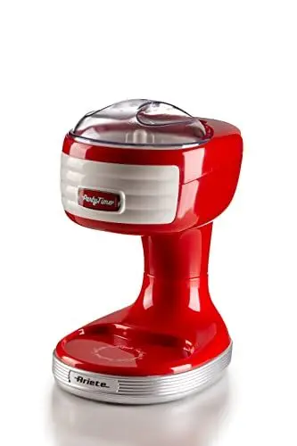 Produktbild: Ariete Ice Crusher Party Time 76, Eis- und Granita-Zubereiter, 30W, Eiszerkleinerer mit Abnehmbarem Korb, Transparenter Deckel, Edelstahlklingensatz, 30W, Rot