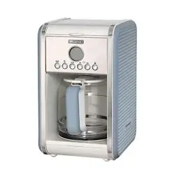 Produktbild: Ariete Vintage 1342 Retro Americano-Kaffeemaschine, Hartglaskaraffe, bis zu 12 Tassen, 24-Stunden-Timer, Auto-Abschaltung, Anti-Drip-Funktion, beheizte Platte, 1,5 L Fassungsvermögen, 2000 W, Blau