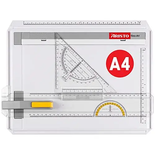Produktbild: Zeichenplatte A4 GEO-Board Aristo AR70442 (schlagfester Kunststoff, inkl. Schnellzeichendreieck AR7090) weiß