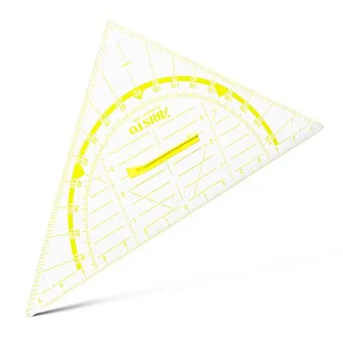 Produktbild: Aristo Wandtafel Geodreieck AR1552W (Großformat für Schulen und Lehrer, 80 cm Hypotenuse, mit Griff, Kunststoff) transparent