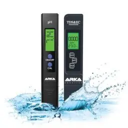 Produktbild: ARKA myAQUA Set: pH-Messgerät & TDS/EC-Messgerät - Perfekt kalibriert für Aquarien, Pools, Teiche & Trinkwasser. Ideal für präzise Wasserqualitätsmessungen.