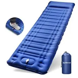 Produktbild: Arlierss Isomatte Camping Selbstaufblasbare, Ultraleichte Luftmatratze mit Eingebauter Pumpe, Verdickte Schlafmatte Outdoor mit Kissen für Wandern, Outdoor, Reise, Wandern, Strand-Blau